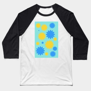 blue Vintage flowers Baseball T-Shirt